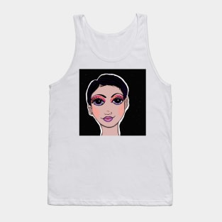 Galaxy Girl female portrait Tank Top